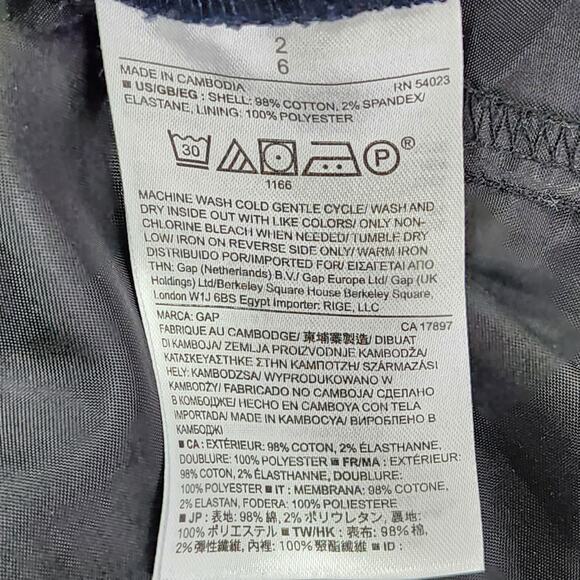 Gap Skirt Womens 2 Blue True Indigo Velvet Mini A-Line Pockets Back Zip Preppy - Picture 4 of 8